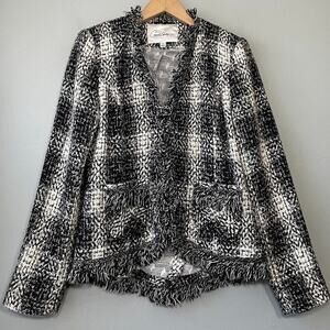 Carol Anderson Invitation Size 4 Black White Tweed Best in Show Jacket Blazer